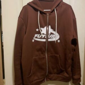 brown Future zip up hoodie